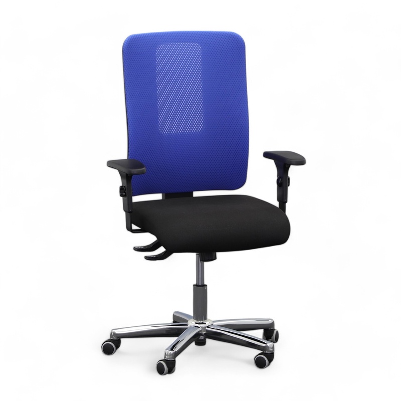 Image of Office swivel chair Topstar Open X N with 2D armrests, Blue, New, Ergonomic chair - ideal for flexible working