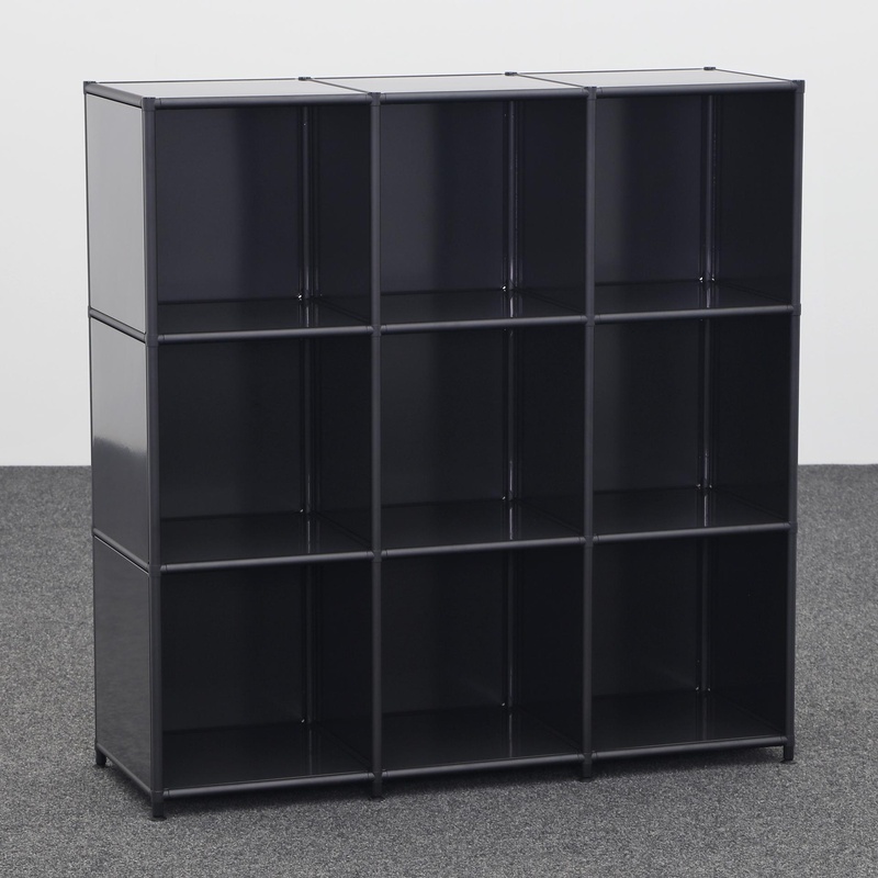 Scaffali System4, Nero, 3 Cartella alta, 115.0 x 118.0 x 40.0 cm, Nuovo - Perfetto per il soggiorno e lo spazio di archiviazione