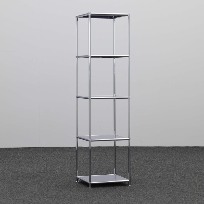 Scaffali System4, Grigio argento, 4 Cartella alta, 40.0 x 156.0 x 40.0 cm, Nuovo - Perfetto per il soggiorno e lo spazio di archiviazione