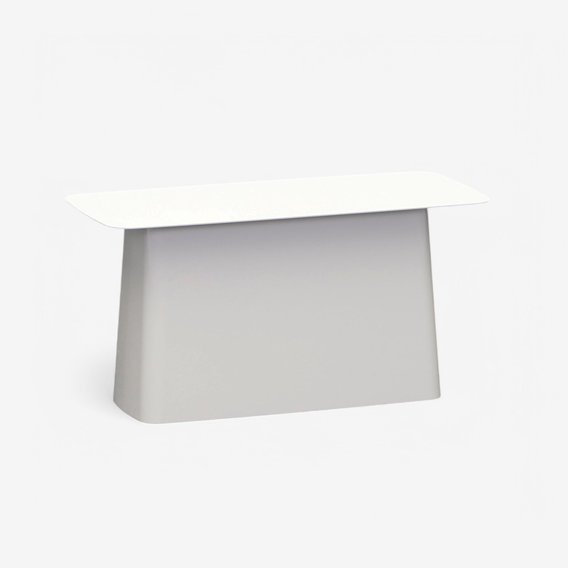 Tavolino in metallo Vitra 70x31.5 cm, Bianco/Bianco, Rettangolare, Normale usato - Perfetto per il divano e il salotto
