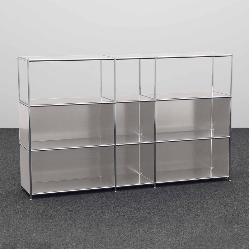 Scaffali System4, Grigio chiaro, 3 Cartella alta, 190.0 x 118.0 x 40.0 cm, Nuovo - Perfetto per il soggiorno e lo spazio di archiviazione