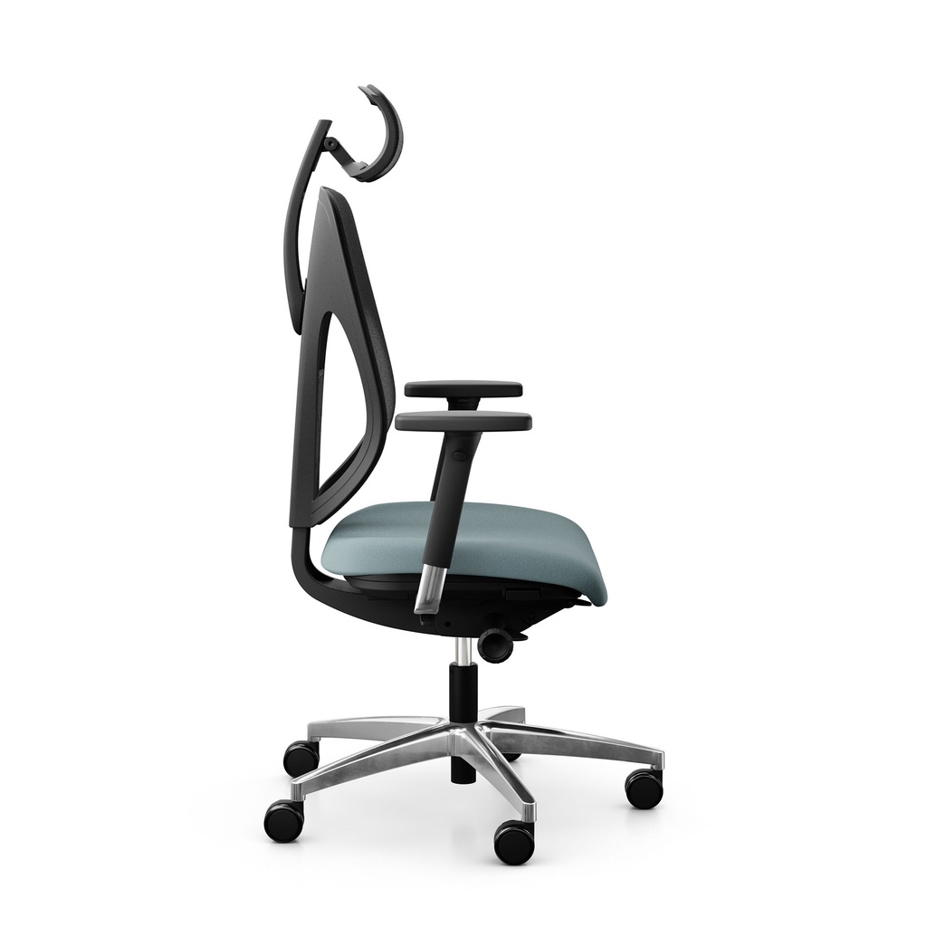 Giroflex 353 Chair with Mesh or Fabric Backrest, Light Blue
