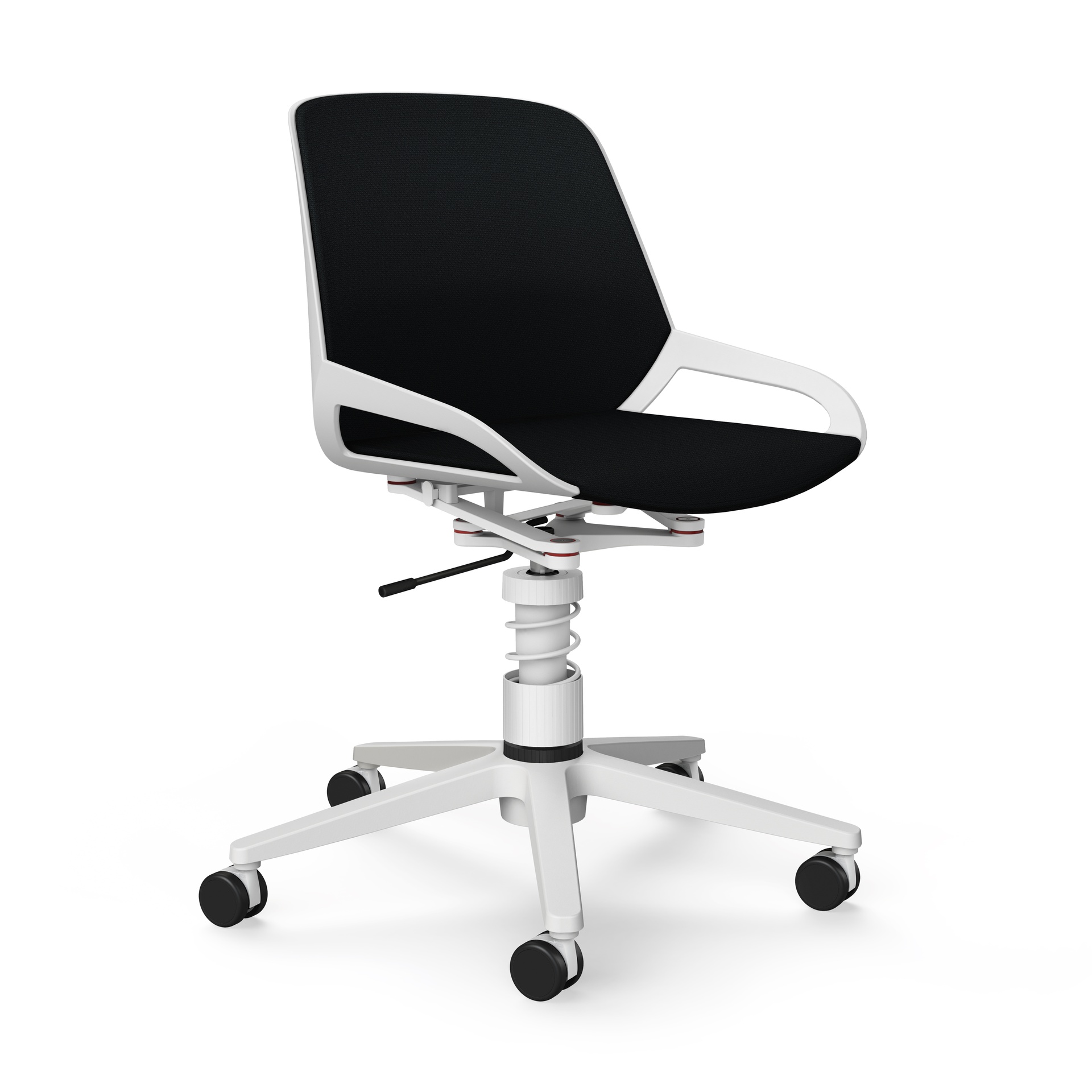 Fauteuil pivotant Aeris Numo Task sans accoudoirs, Noir/Blanc, Nouveau, Chaise ergonomique - idéale pour un travail flexible