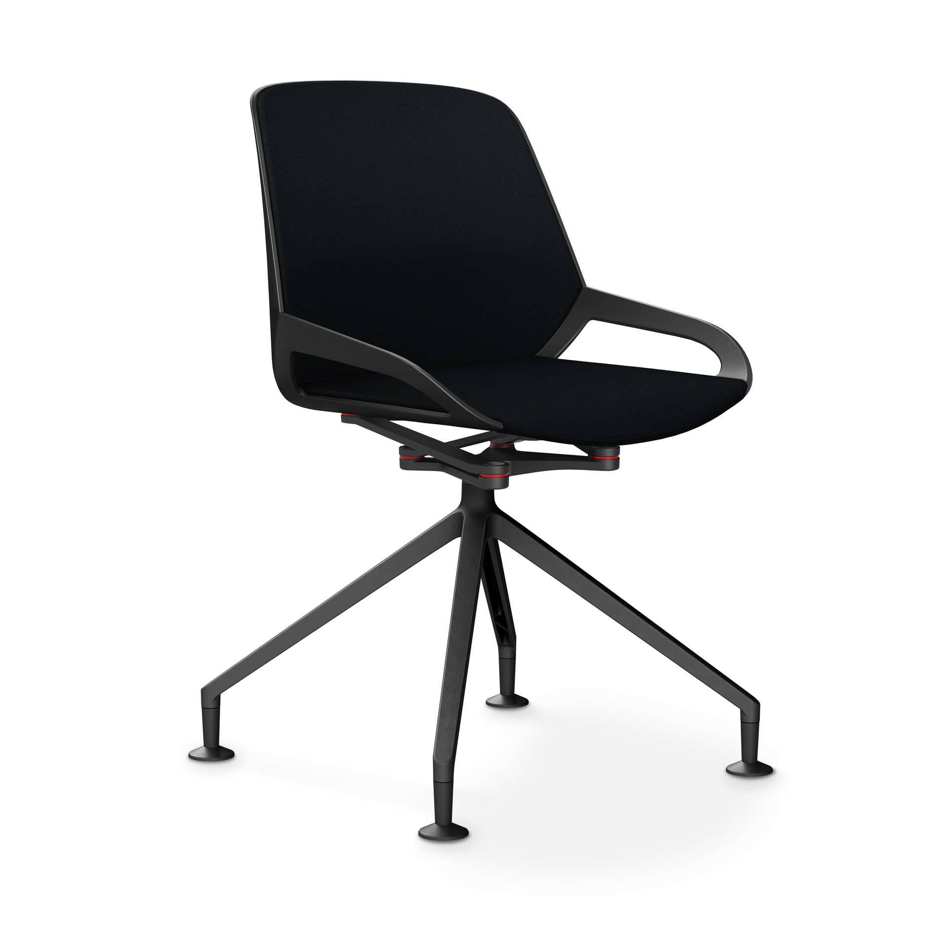 Konferenzstuhl Aeris Numo Comfort Schwarz/Schwarz ohne Armlehnen, Neu – Perfekt für Büro und Empfang
