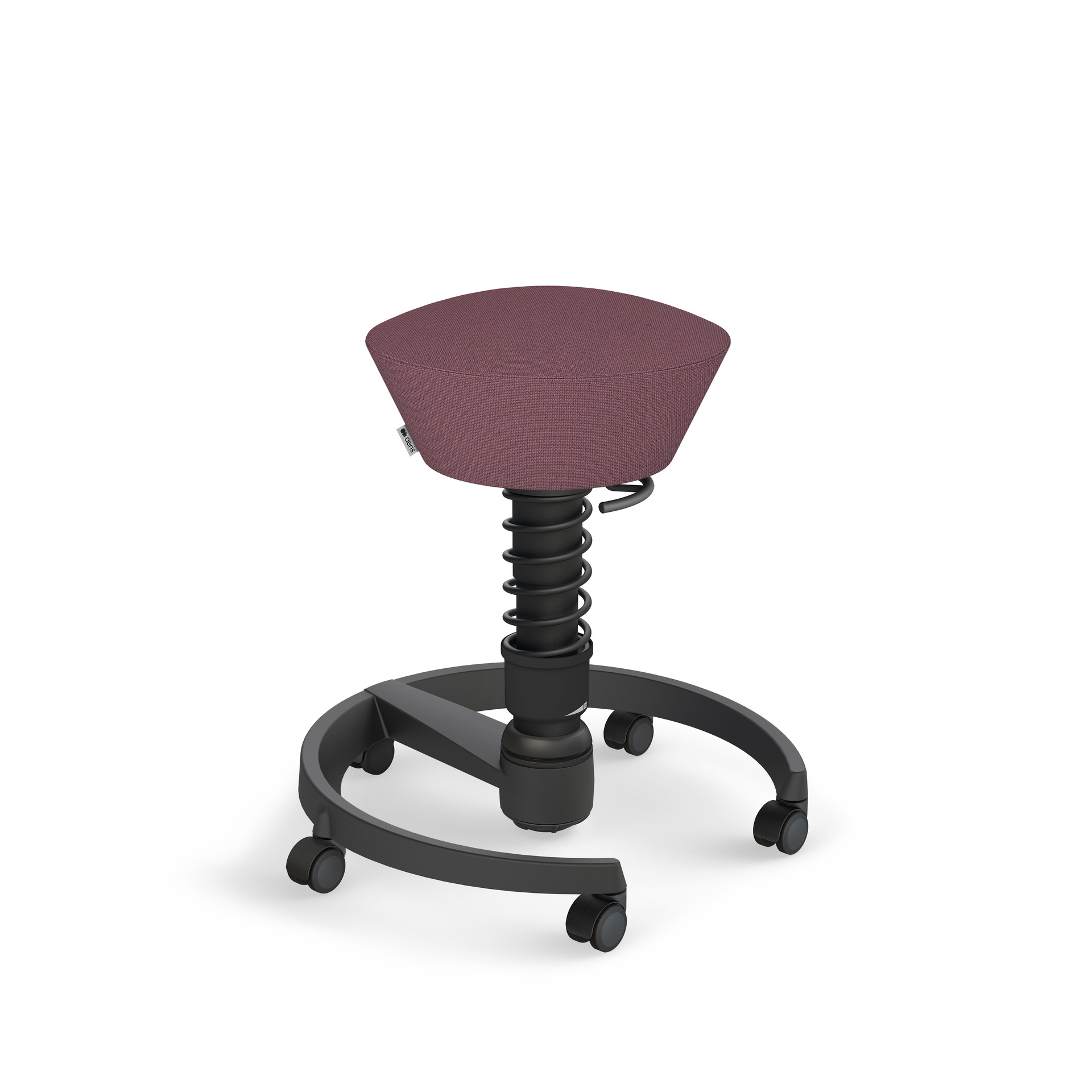 Tabouret de bureau Aeris Swopper Violet clair/Noir, Roulettes pour sols durs, Assise dynamique - optimale pour une assise saine
