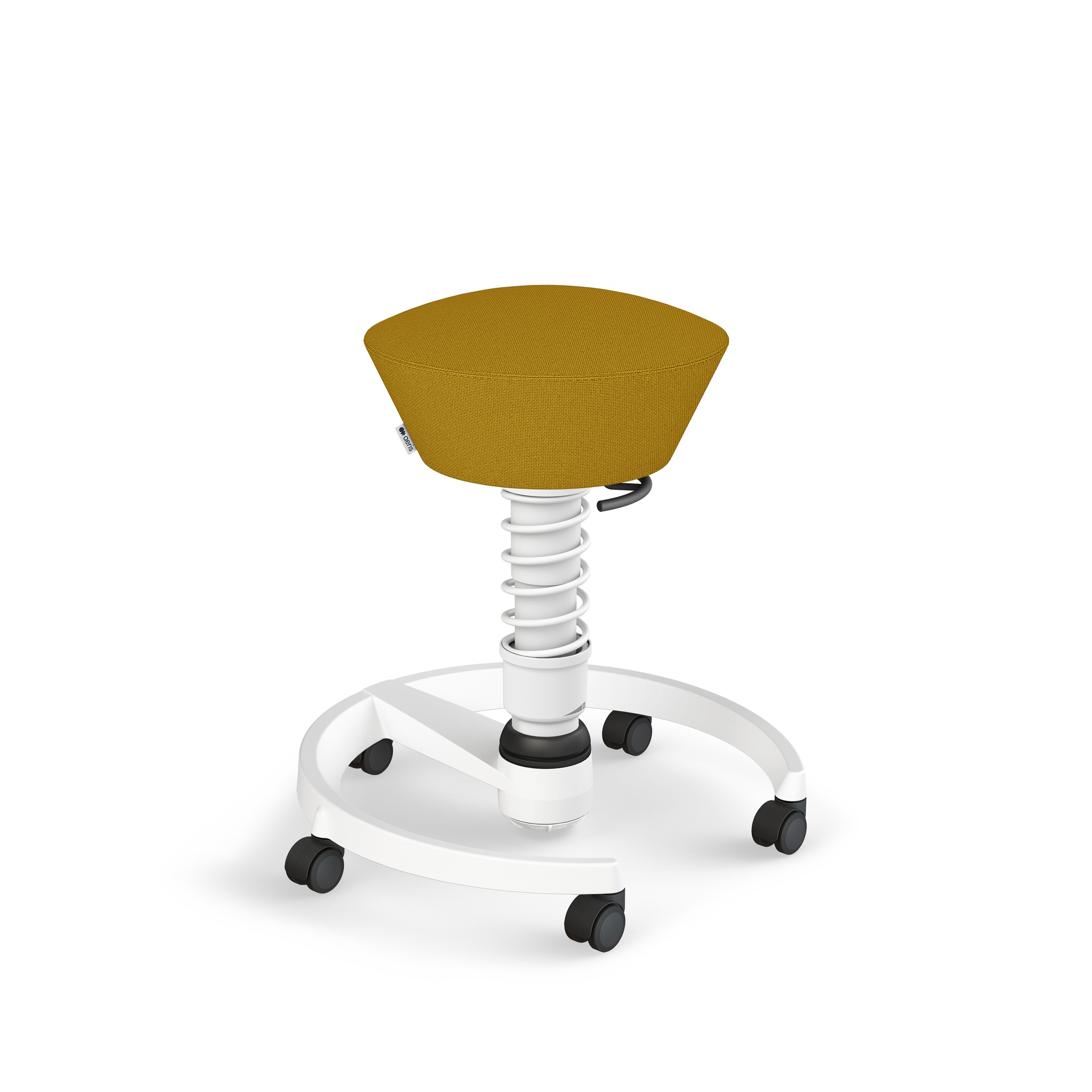 Image of Bürohocker Aeris Swopper Gelb/Weiss, Hartbodenrollen, Dynamisches Sitzen - optimal für gesundes Sitzen