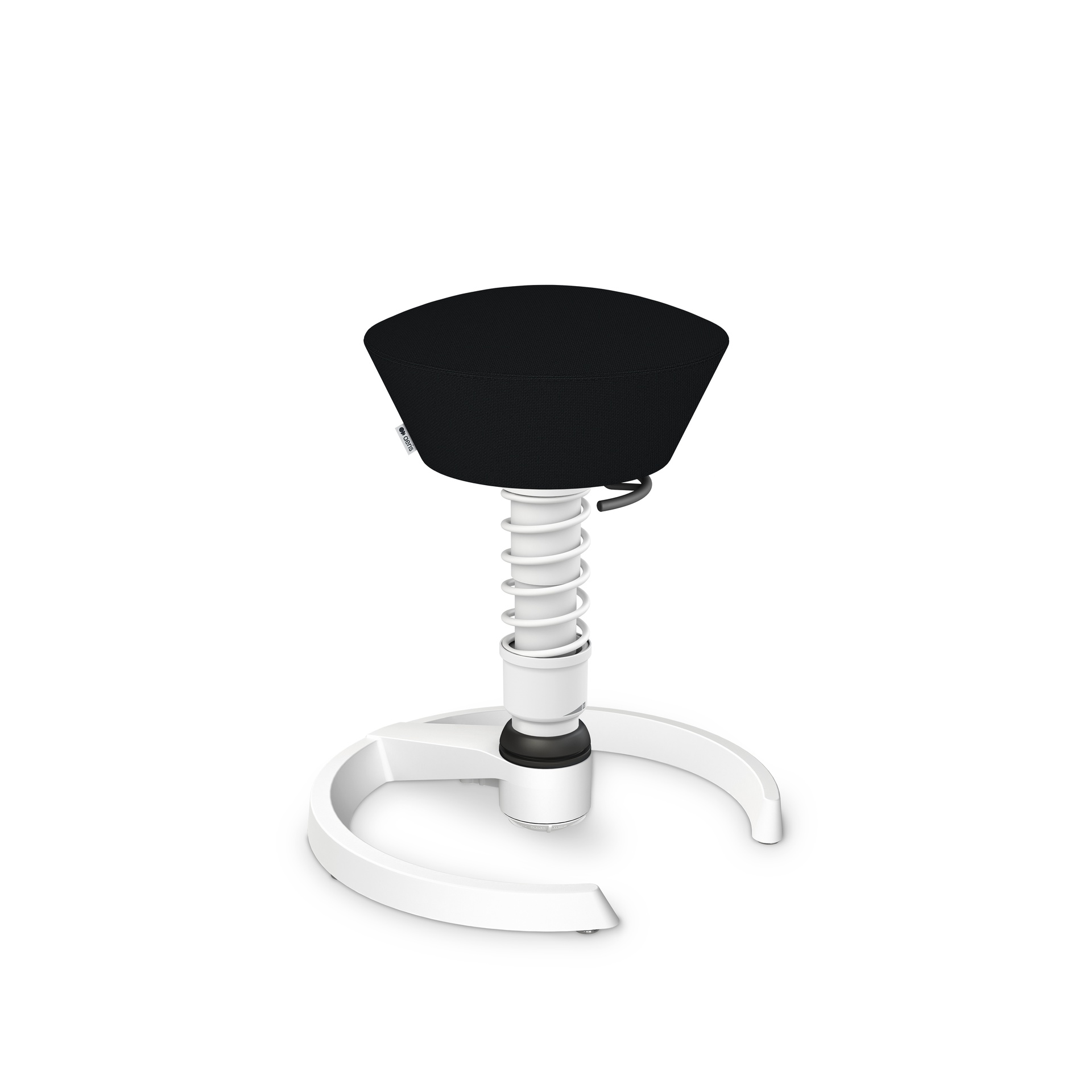 Sgabello da ufficio Aeris Swopper Nero/Bianco, Alianti in plastica, Seduta dinamica - ideale per una seduta sana