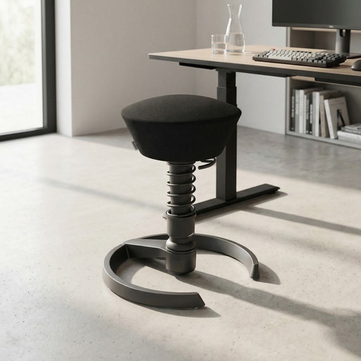 Bürohocker Aeris Swopper (Schwarz, Neu, Schwarz, Kunststoffgleiter)
