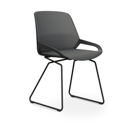 Konferenzstuhl Aeris Numo Comfort Kufengestell (Grau, Schwarz)