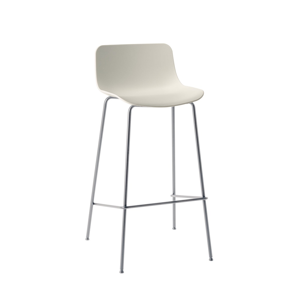 Tabouret de bar Milani Stay (Blanc, Chromé)