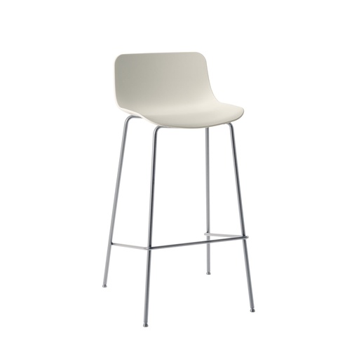 Tabouret de bar Milani Stay (Blanc, Chromé)