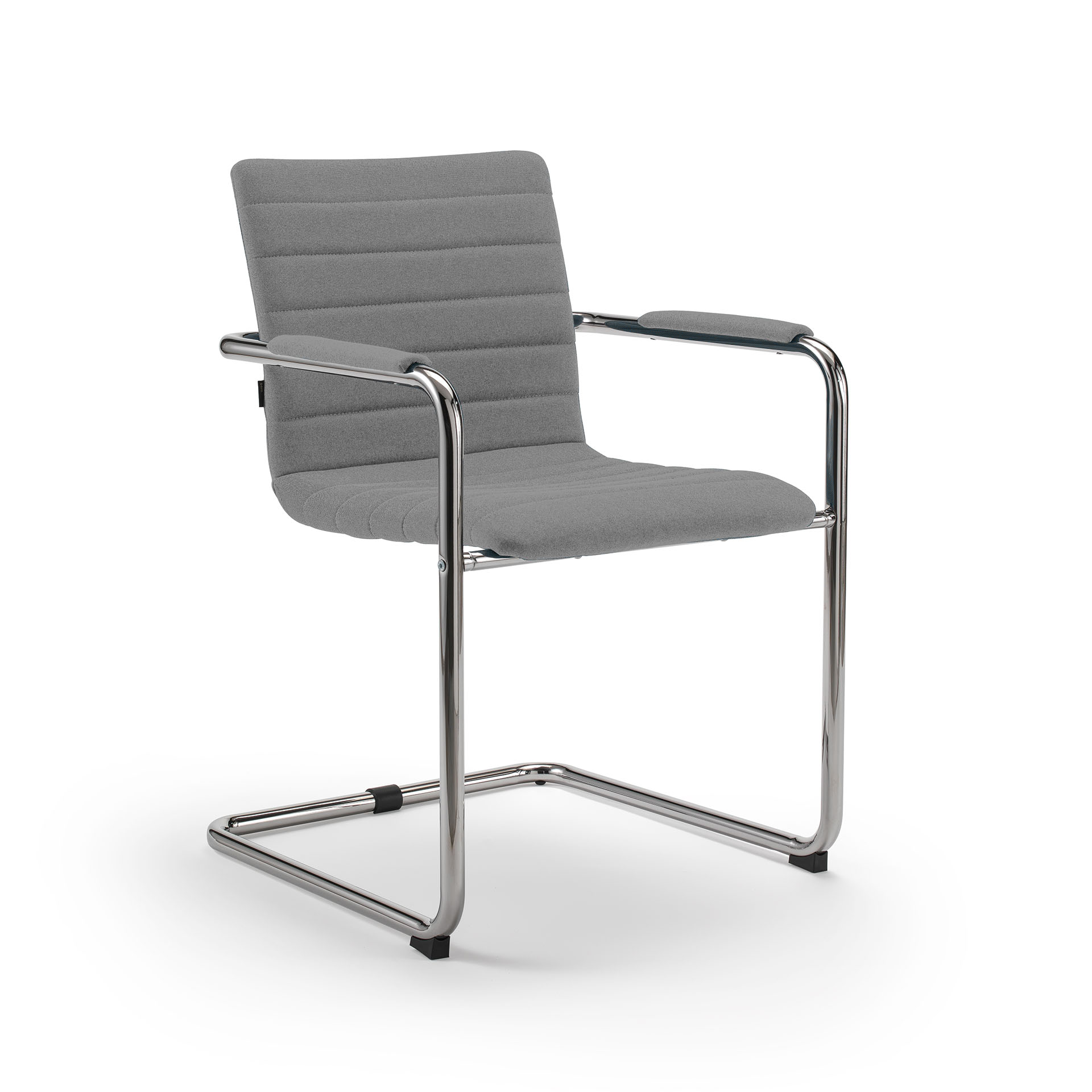 Cantilever Milani Smart Dark grey/Chrome-plated with fixed armrests, Free swinging, New - Perfect for visitors and guests