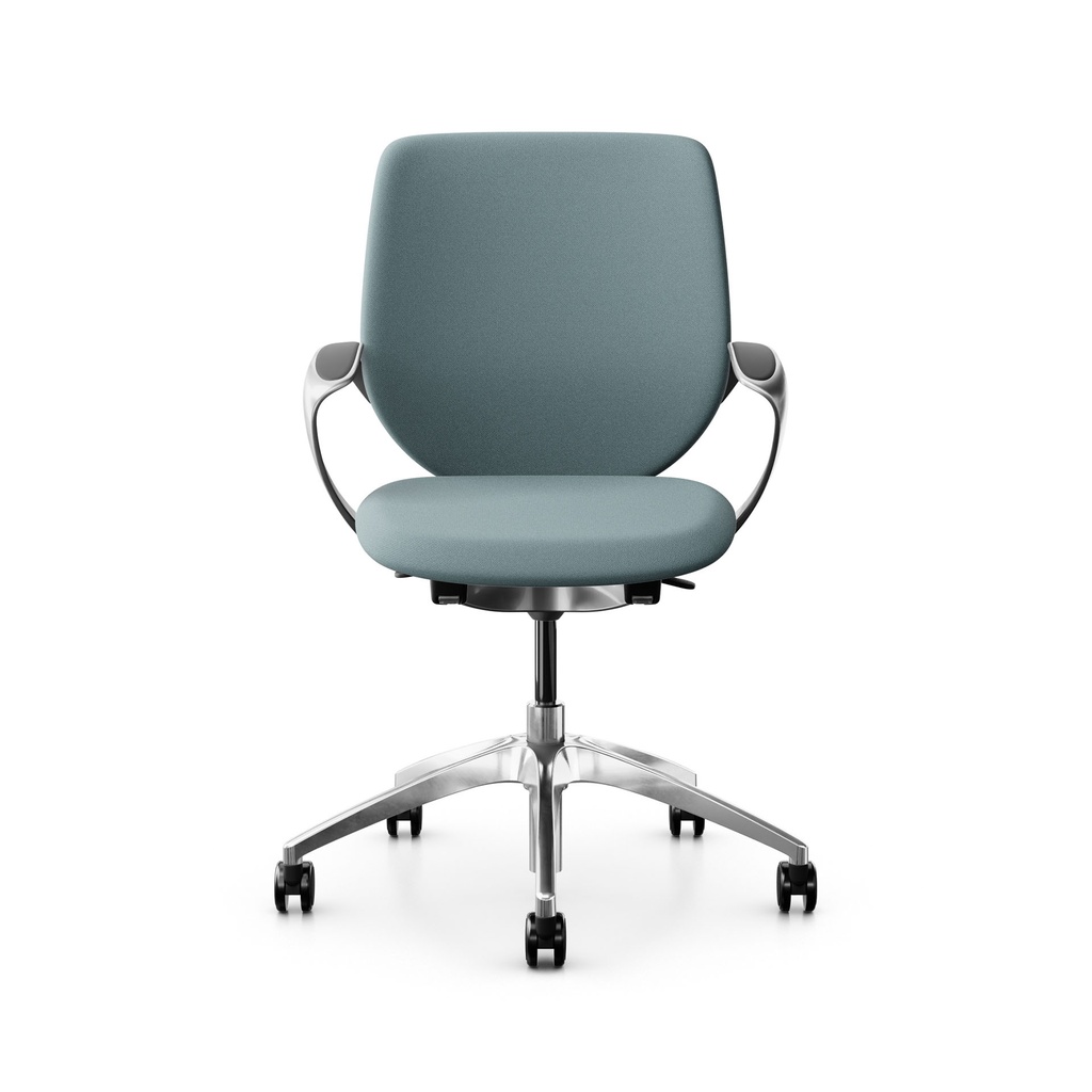 Siège pivotant Dossier configurable Giroflex 313 (avec dossier rembourré, Bleu clair, Chromé)