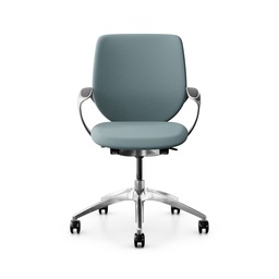Siège pivotant Dossier configurable Giroflex 313 (avec dossier rembourré, Bleu clair, Chromé)
