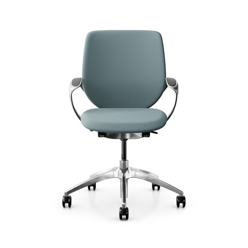 Siège pivotant Dossier configurable Giroflex 313 (avec dossier rembourré, Bleu clair, Chromé)
