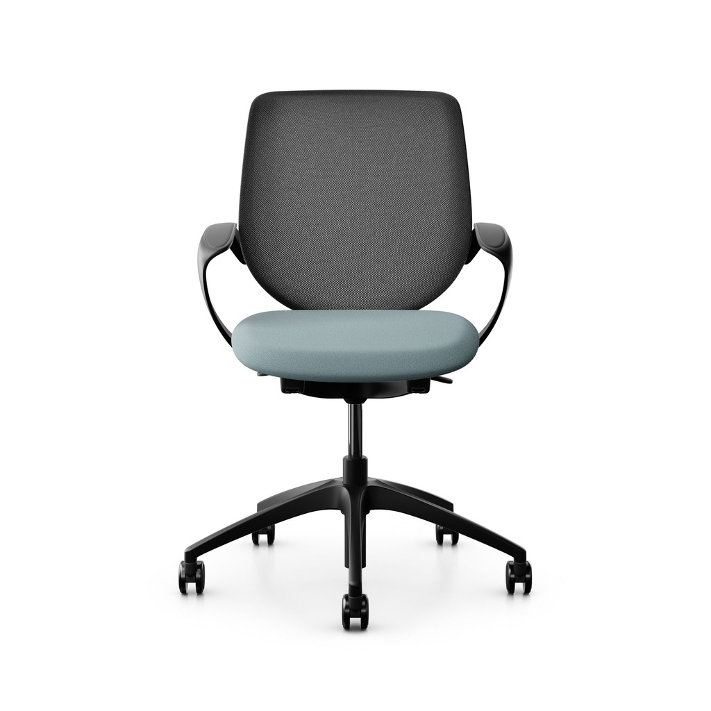 Siège pivotant Dossier configurable Giroflex 313 (avec dossier en filet, Bleu clair, Noir)