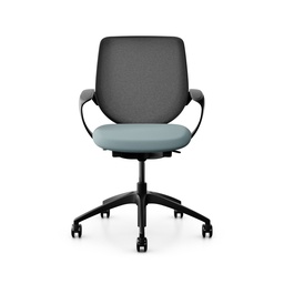 Siège pivotant Dossier configurable Giroflex 313 (avec dossier en filet, Bleu clair, Noir)