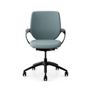Siège pivotant Dossier configurable Giroflex 313 (avec dossier rembourré, Bleu clair, Noir)