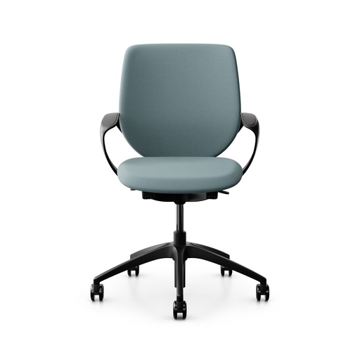 Siège pivotant Dossier configurable Giroflex 313 (avec dossier rembourré, Bleu clair, Noir)