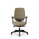 Bürostuhl Giroflex 353 (mit Polster-Rückenlehne, Hellbraun, ohne Kopfstütze, Schwarz)