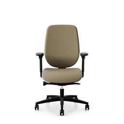 Bürostuhl Giroflex 353 (mit Polster-Rückenlehne, Hellbraun, ohne Kopfstütze, Schwarz)