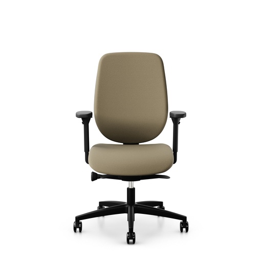 Bürostuhl Giroflex 353 (mit Polster-Rückenlehne, Hellbraun, ohne Kopfstütze, Schwarz)