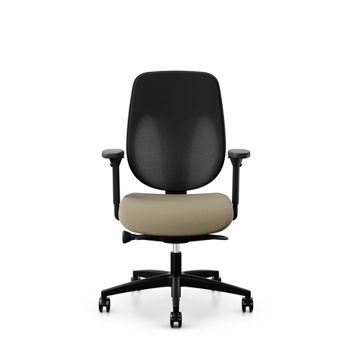 Bürostuhl Giroflex 353 (mit Netz-Rückenlehne, Hellbraun, ohne Kopfstütze, Schwarz)