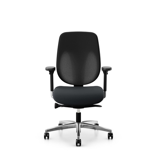 Bürostuhl Giroflex 353 (mit Netz-Rückenlehne, Schwarz, ohne Kopfstütze, Verchromt)