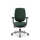 Bürostuhl Giroflex 353 (mit Polster-Rückenlehne, Dunkelgrün, ohne Kopfstütze, Verchromt)