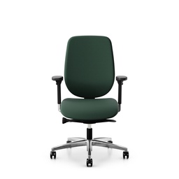Bürostuhl Giroflex 353 (mit Polster-Rückenlehne, Dunkelgrün, ohne Kopfstütze, Verchromt)