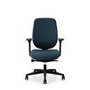 Bürostuhl Giroflex 353 (mit Polster-Rückenlehne, Blau, ohne Kopfstütze, Schwarz)