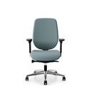 Bürostuhl Giroflex 353 (mit Polster-Rückenlehne, Hellblau, ohne Kopfstütze, Verchromt)