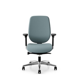 Bürostuhl Giroflex 353 (mit Polster-Rückenlehne, Hellblau, ohne Kopfstütze, Verchromt)