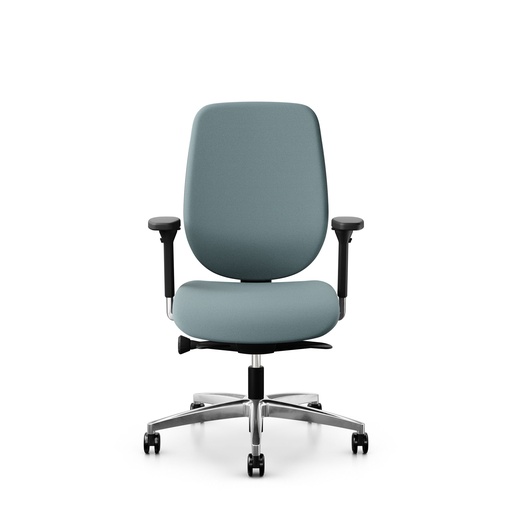 Bürostuhl Giroflex 353 (mit Polster-Rückenlehne, Hellblau, ohne Kopfstütze, Verchromt)