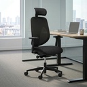 Bürostuhl Giroflex 353-4029 (Schwarz, Neu, mit 2D Armlehnen, mit Kopfstütze)