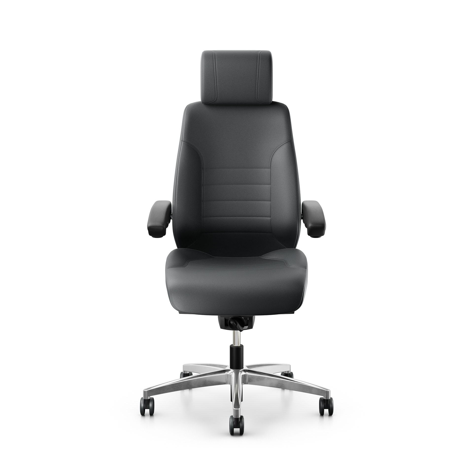Image of 24h Bürostuhl Giroflex 60 mit Kopfstütze & mit klappbaren Armlehnen Grau/Verchromt, Neu, Ergonomischer Stuhl - ideal für flexibles Arbeiten