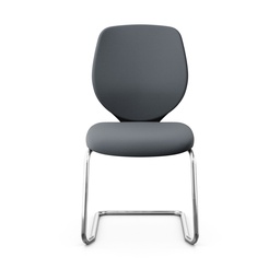 Freischwinger Konferenzstuhl Giroflex 353 (Neu, mit Polster-Rückenlehne, Grau, Verchromt, ohne Armlehnen)