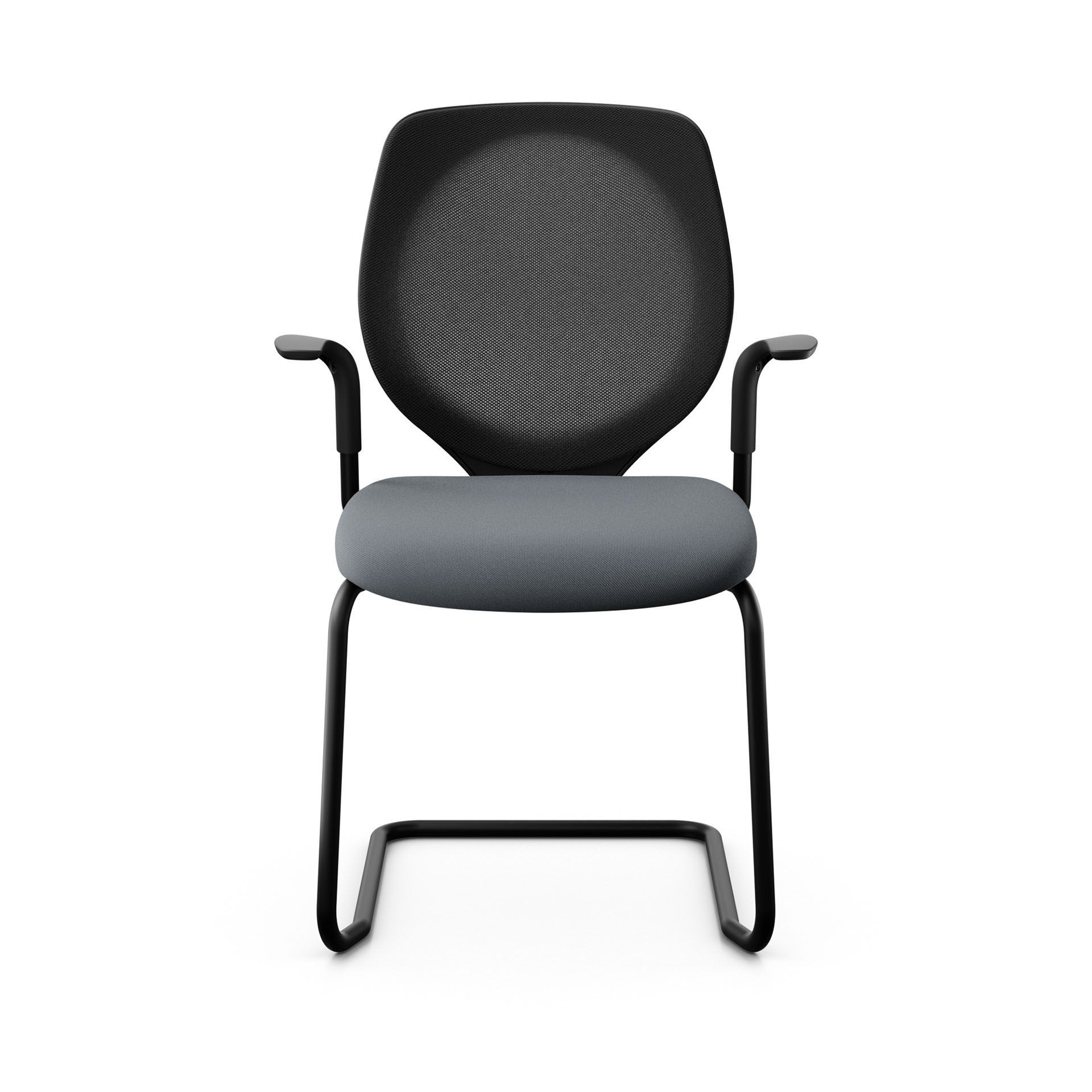 Image of Freischwinger Konferenzstuhl Giroflex 353 mit Fixarmlehnen, Grau/Schwarz, Neu