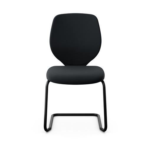 Freischwinger Konferenzstuhl Giroflex 353 (Neu, mit Polster-Rückenlehne, Schwarz, Schwarz, ohne Armlehnen)