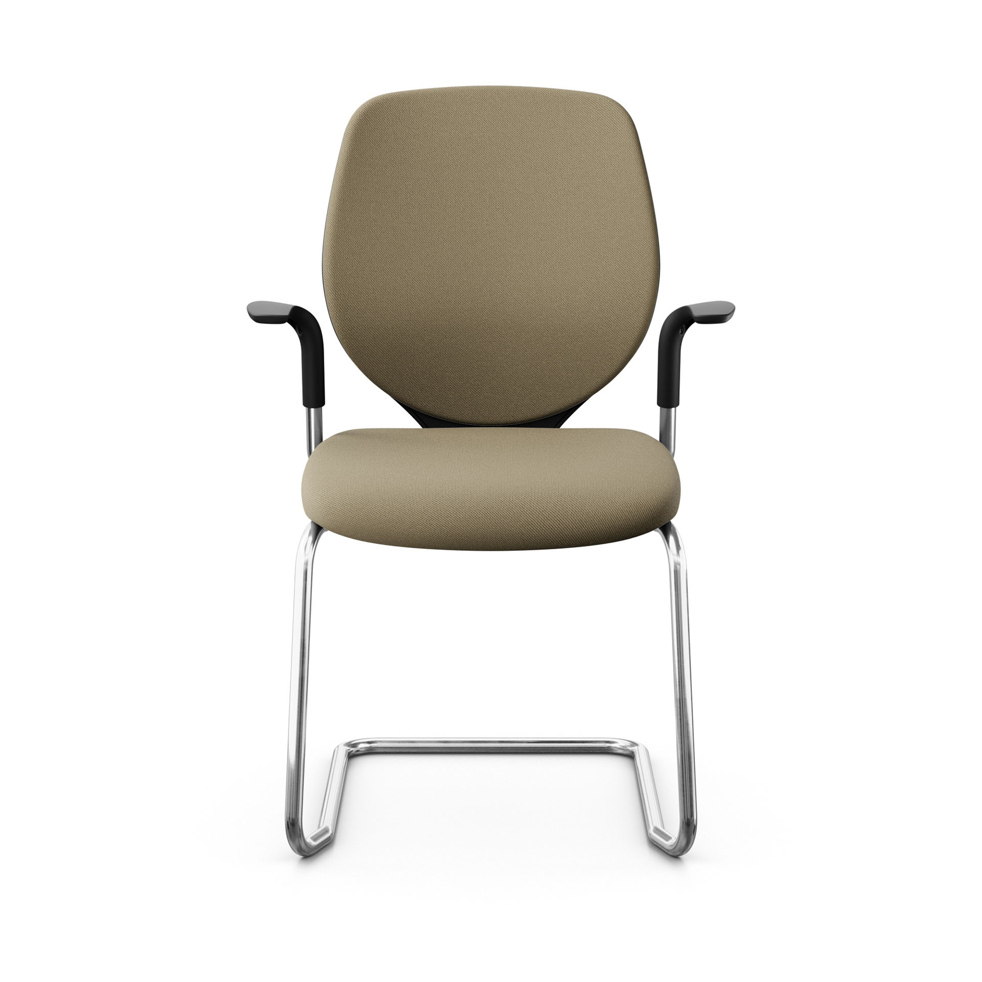 Image of Freischwinger Konferenzstuhl Giroflex 353 mit Fixarmlehnen, Hellbraun/Verchromt, Neu