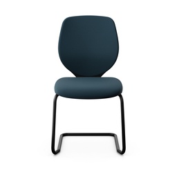Freischwinger Konferenzstuhl Giroflex 353 (Neu, mit Polster-Rückenlehne, Blau, Schwarz, ohne Armlehnen)
