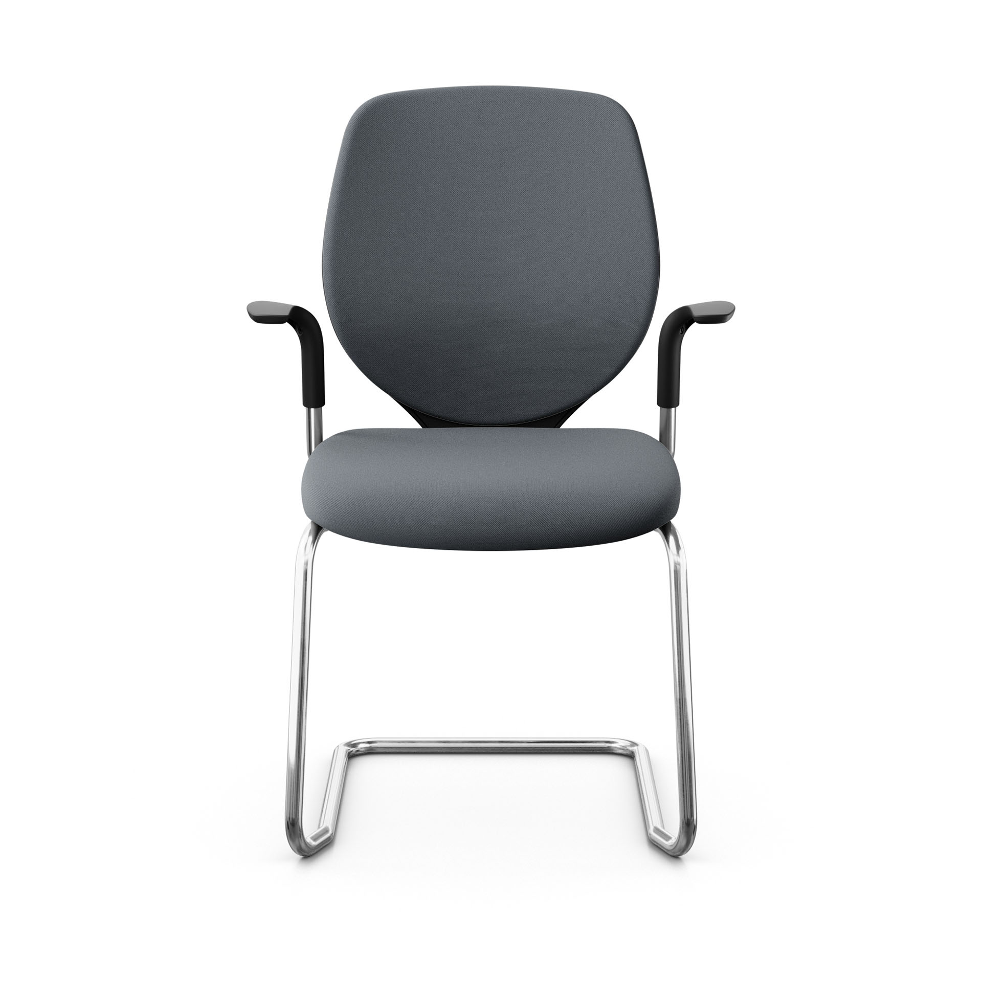 Image of Freischwinger Konferenzstuhl Giroflex 353 mit Fixarmlehnen, Grau/Verchromt, Neu