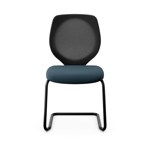 Freischwinger Konferenzstuhl Giroflex 353 (Neu, mit Netz-Rückenlehne, Blau, Schwarz, ohne Armlehnen)