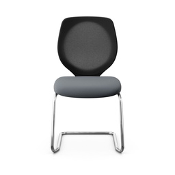 Freischwinger Konferenzstuhl Giroflex 353 (Neu, mit Netz-Rückenlehne, Grau, Verchromt, ohne Armlehnen)
