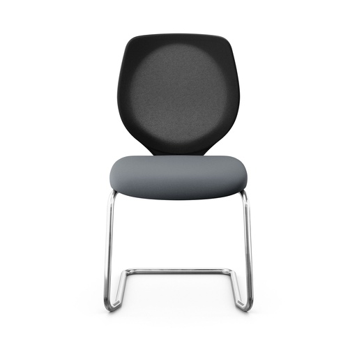Freischwinger Konferenzstuhl Giroflex 353 (Neu, mit Netz-Rückenlehne, Grau, Verchromt, ohne Armlehnen)