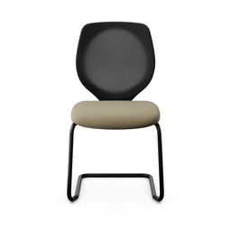 Freischwinger Konferenzstuhl Giroflex 353 (Neu, mit Netz-Rückenlehne, Hellbraun, Schwarz, ohne Armlehnen)