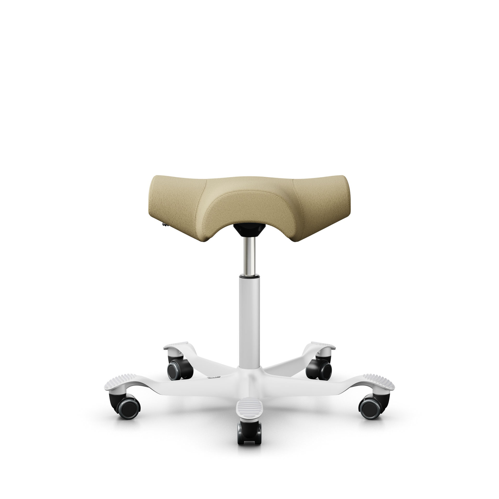 Image of Sattelhocker HAG Capisco 8105 Gelb/Weiss, Hartbodenrollen, Dynamisches Sitzen - optimal für gesundes Sitzen