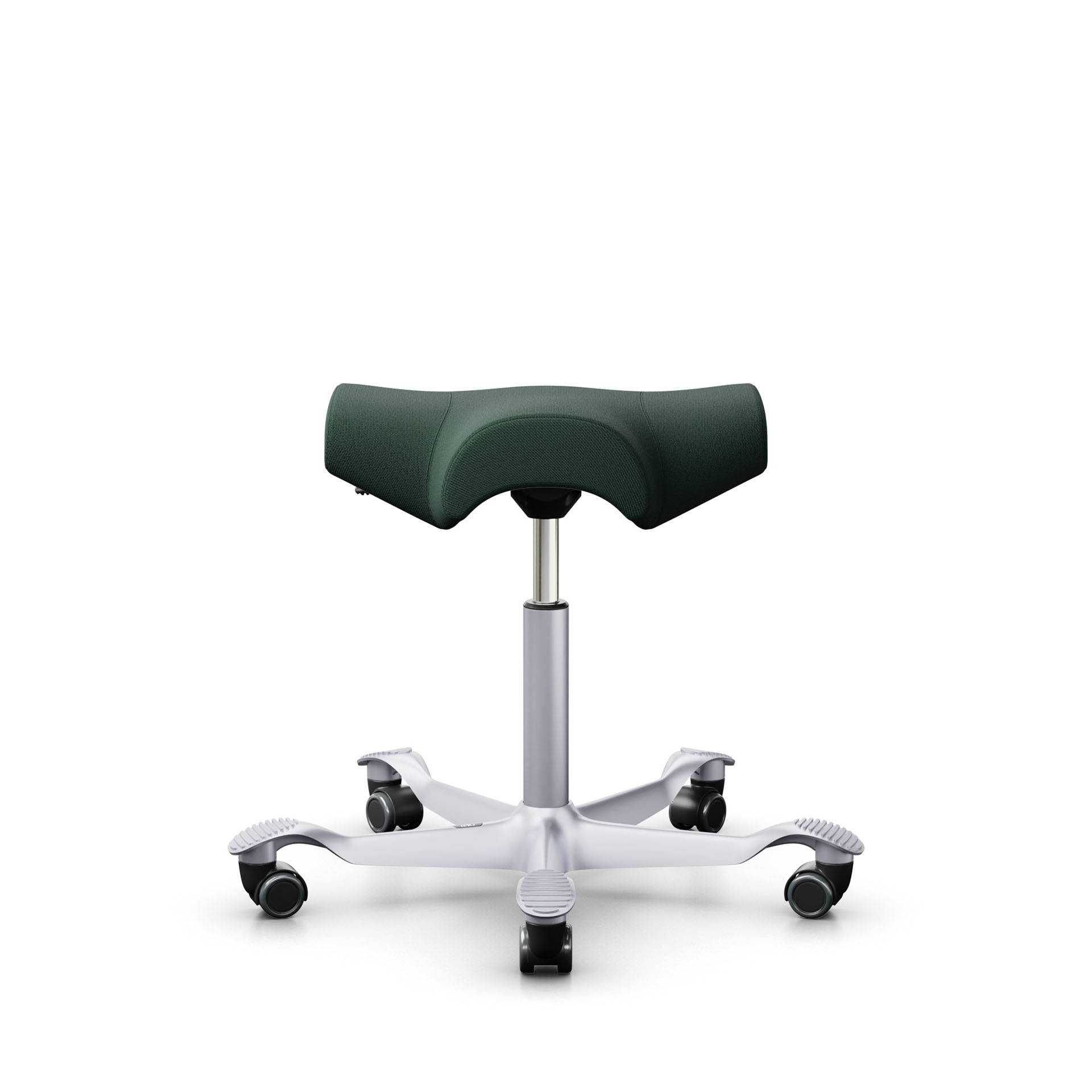 Image of Sattelhocker HAG Capisco 8105 Dunkelgrün/Silbergrau, Hartbodenrollen, Dynamisches Sitzen - optimal für gesundes Sitzen