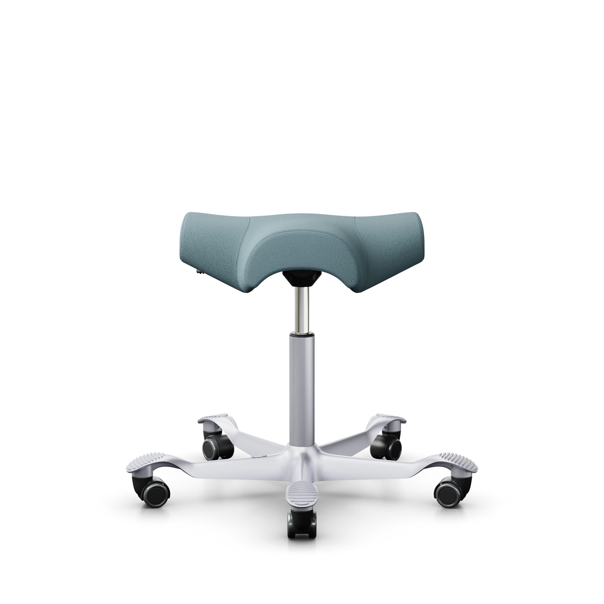 Image of Sattelhocker HAG Capisco 8105 Hellblau/Silbergrau, Hartbodenrollen, Dynamisches Sitzen - optimal für gesundes Sitzen