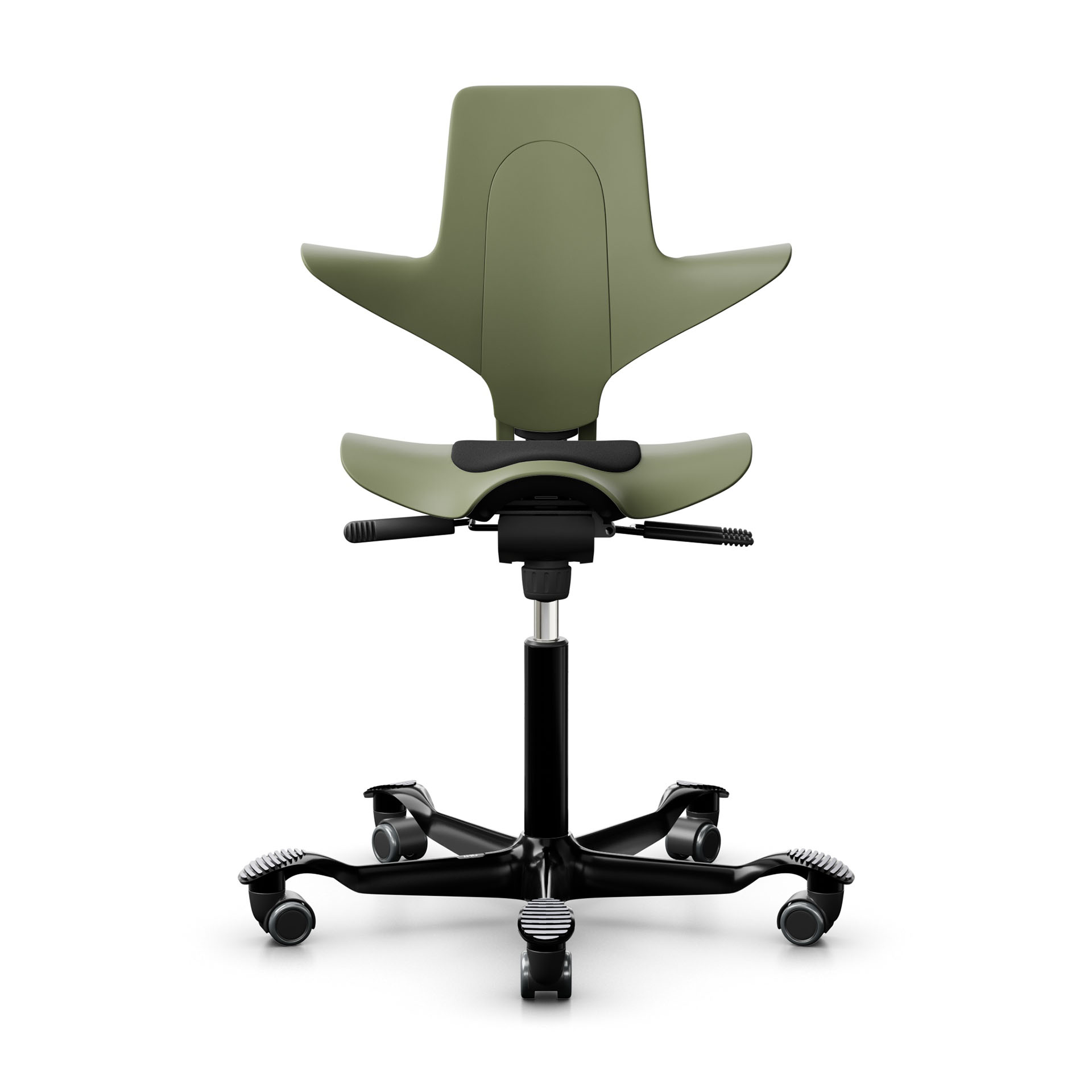 Sedia a rotelle HAG Capisco Puls 8010 senza braccioli, Verde/Nero, Nuovo, Sedia ergonomica - ideale per un lavoro flessibile